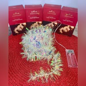 Hallmark Keepsake Tinsel Light String Garland Battery operated